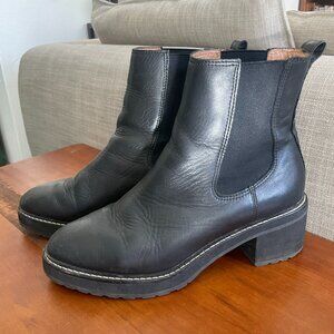 Madewell Size 12 Black Carina Platform Chelsea Boot